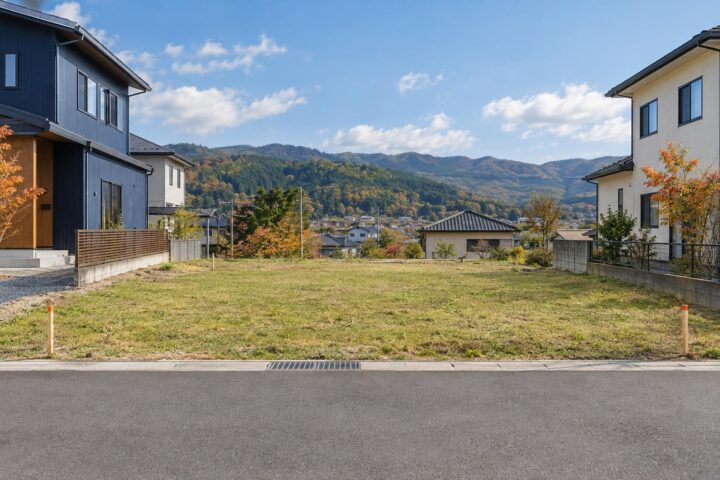 滝沢・巣子の土地（約78坪・建築条件なし）の外観